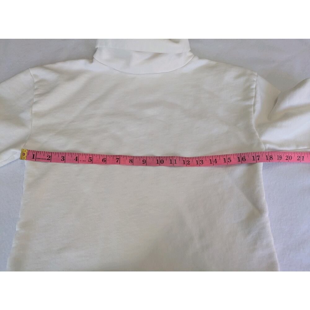 Emerson Fry Sweatshirt Raw Edge White Turtleneck XS Minimalist Crop Luxe Top - Picture 8 of 10